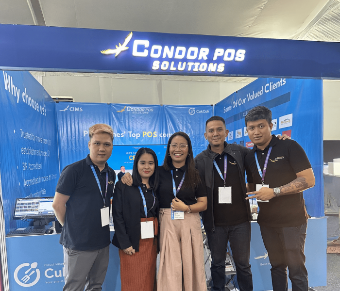 Condor POS' Sales Team in front of the their booth | Condor PH Condor POS' Sales Team in front of the their booth