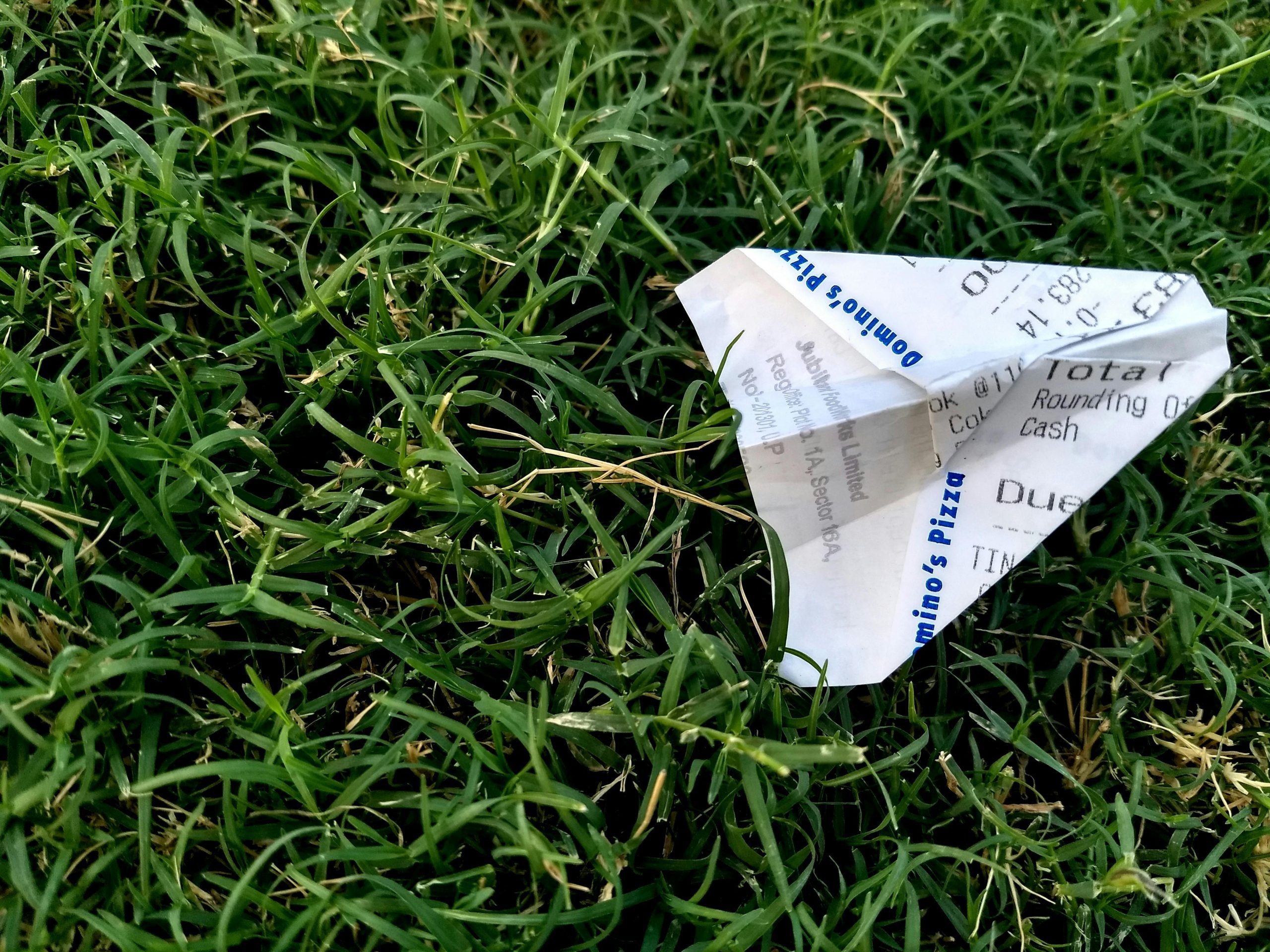 A Crumpled Thermal Receipt Discarded on Green Grass | Condor PH A Crumpled Thermal Receipt Discarded on Green Grass | Condor PH