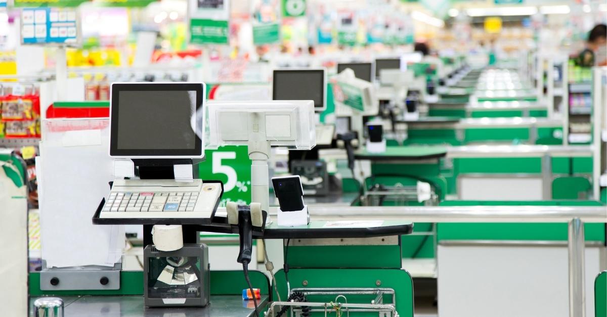 Supermarket featuring a lot of POS System Hardware